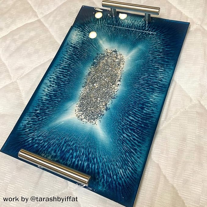 RESINWORLD Silicone Large Deep Flat Tray Mold with Handles, Rectangle Mold for Resin Casting