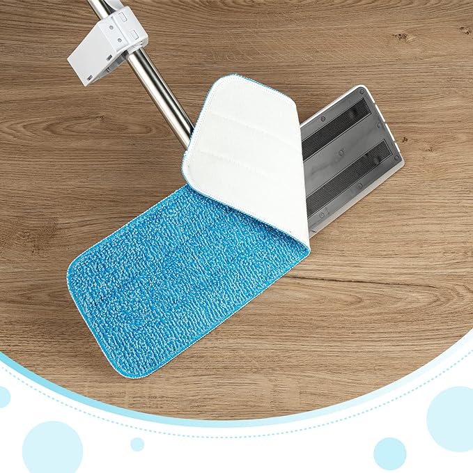 Microfiber Mop Pads, 18.5 x 6.3 Inch Reusable and Washable Spray Mop Pads, Wet and Dry Household Mop Pad Replacement, Set of 12(Colorful)