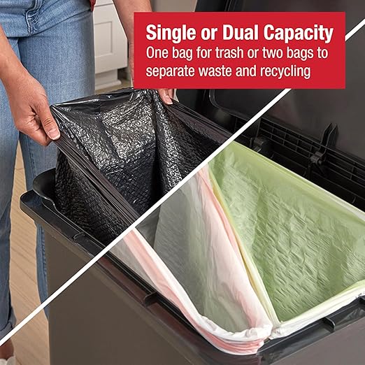 Rubbermaid High-Capacity Step-On Trash Can, 19 Gallon, Single or Dual Stream Trash or Recycling, Charcoal, Stainless-Steel Pedal, for Home/Kitchen/Garage/Apartment