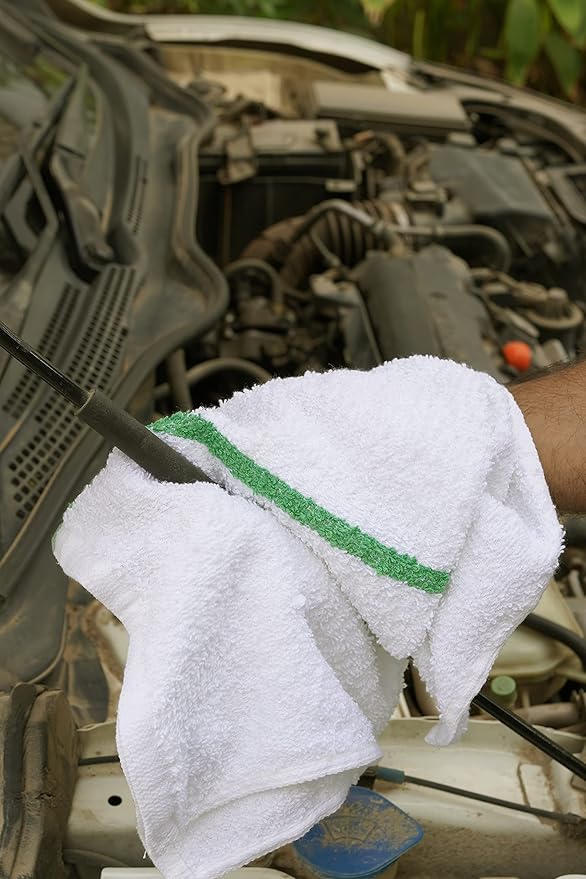 Avalon Towels Terry Bar Mop Towels (Value Pack of 12) Size 16"x19" – Absorbent and Durable, Multipurpose Cleaning Rags, Cotton Cleaning Cloths, Terry Cloth Rags, Reusable Shop Rag