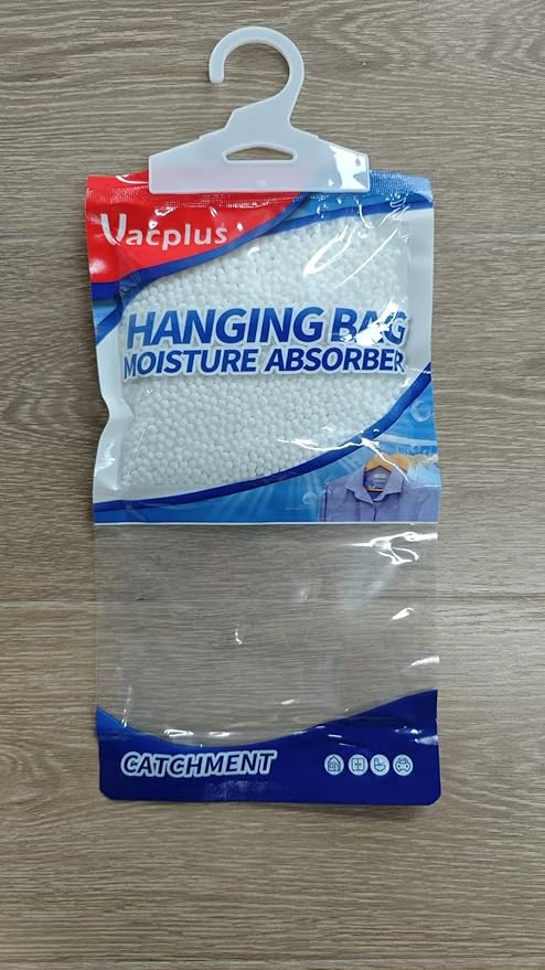 Vacplus Moisture Absorbers Packets, Fragrance Free 10 Pack, Humidity Packs, Dessicant Packets, Hanging Closet Dehumidifier Bags, Odor Eliminator for Bathroom 9.8OZ
