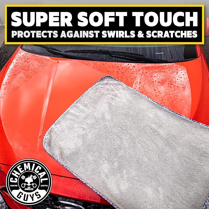 Chemical Guys Woolly Mammoth Large, Super Absorbent and Soft Microfiber Towels for Cars, Gray (35 x 25 inches)