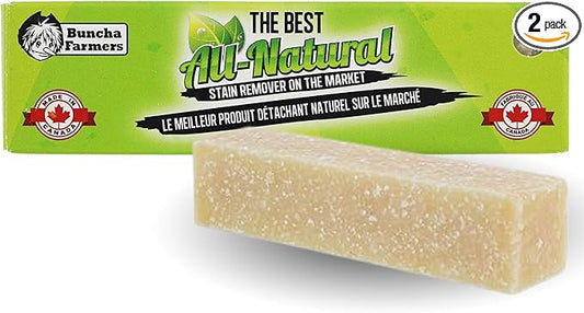 Buncha Farmers-The Best-100% All Natural, Biodegradable, Environmentally Friendly Stain Remover Stick (Made in Canada 1.76 oz)