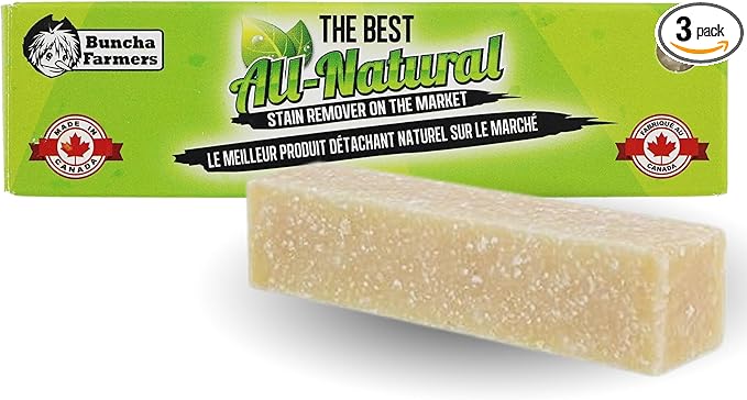 Buncha Farmers-The Best-100% All Natural, Biodegradable, Environmentally Friendly Stain Remover Stick (Made in Canada 1.76 oz)