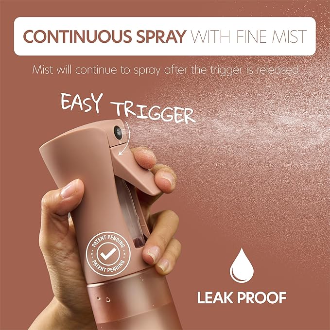 10 OZ Continuous Spray Bottles - Ultra Fine Mist Sprayer | Water Spray Bottle For Hair Stuff, Mister Spray Bottle For Plants Mister | Hair Spray Bottles For Hairstyling, Cleaning, Salons
