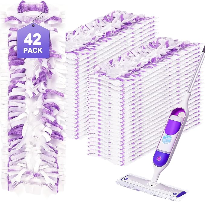 42 Count Disposable Power Mop Pads, 5X Cleaning Power Mop Refills for Swiffer Power Mop, Unscented 14-Layer Thickened Wood Mop Refill Pads for Surface Floor Cleaning
