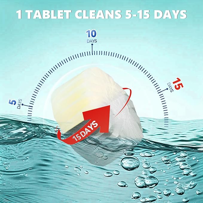 Toilet Bowl Cleaner Tablets, Automatic Toilet Bowl Cleaners, Long-Lasting Toilet Tabs Drop in Tank for Deodorizing & Descaling, Green & Yellow, 20 Packs