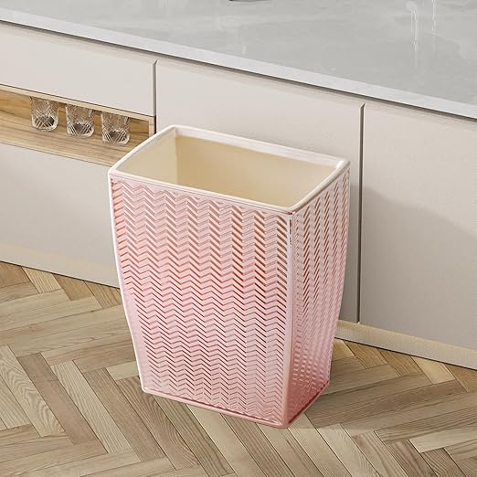 Bathroom Trash Can, Stylish Garbage Container Bin for Living Room,1.32 Gallon/5 Liters Pink Small Trash Can, Waste Basket for Bathroom, Kitchen, Office, Bedroom Room Decor