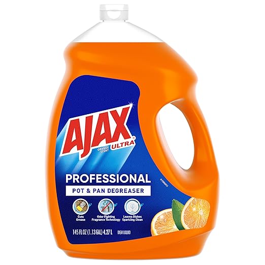 Ajax Ultra Professional Antibacterial Pot & Pan Dish Soap, Orange Scent, 145 fl. oz. (1.13 gal.), 4/Pack (61034313CT)
