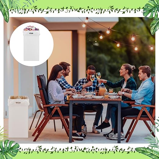 10 Pack 13 Gallon Cardboard Trash Cans Disposable and Reusable Corrugated Cardboard Cans Recycling Bins Bulk with 20 Garbage Bags for Parties Events