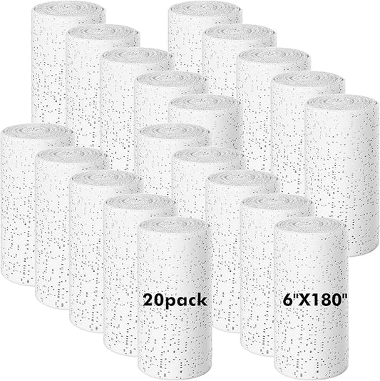 20 Pack Plaster Cloth Gauze Bandage Rolls for Art Craft Project Each Roll 5 Yards Plaster Strip Gauze Wrap Bulk for Body Casts Belly Molds Mask Making Sculptures(6 x 180 Inch)