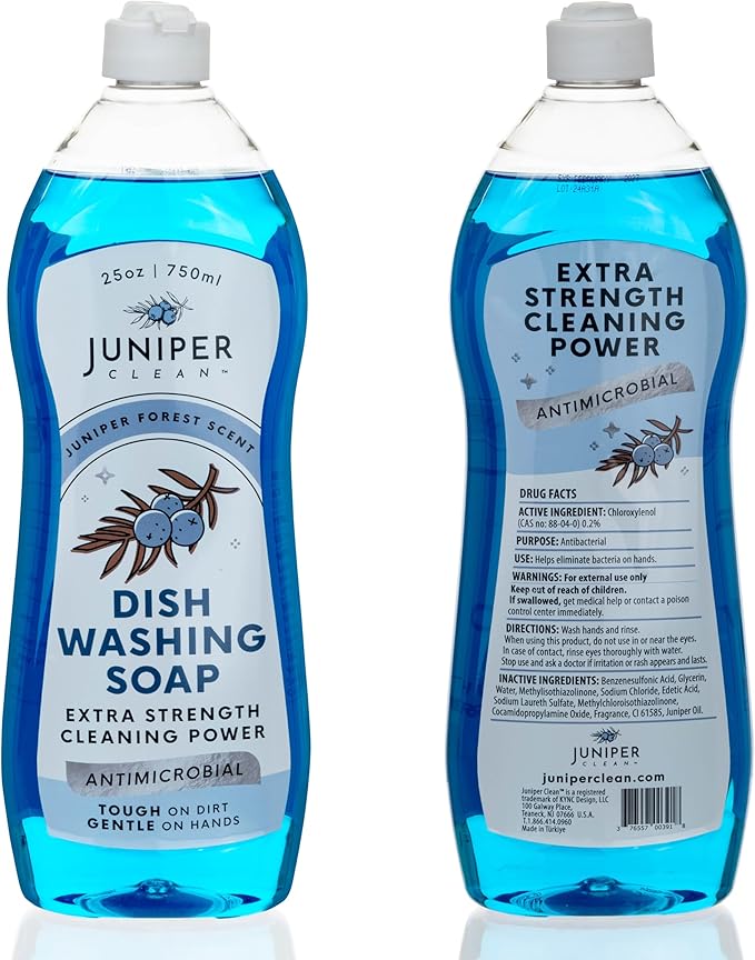 Dish Soap, Juniper Scent, Liquid Dish Washing Soap Squeeze Bottle 25 Fl Oz (Pack of 1)