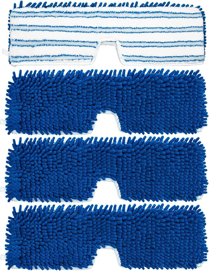 4 Pack Mop Heads Replacements for Ocedar Dual-Action Microfiber Flip Mop, Double Sided Mop Replace Head Mop Refills with Microfiber & Chenille for Dry Wet Use, Reusable, Machine Washable
