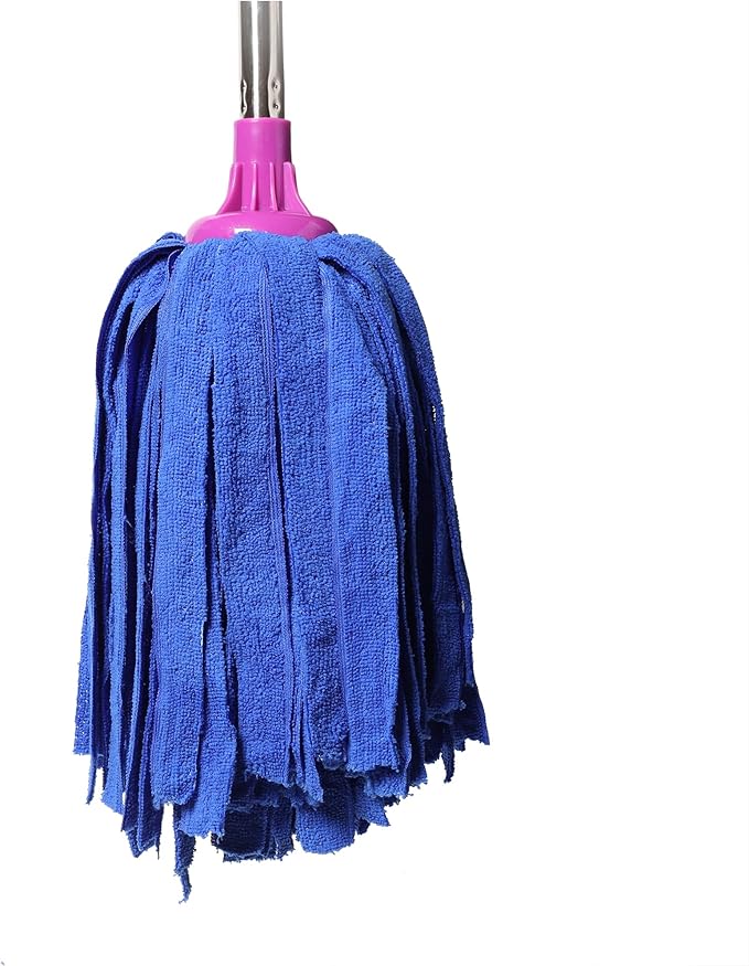 2 Mops, 59-Inch Traditional Mops for Floor Cleaning: Wet & Dry, with 2 Long Handles & 2 Mop Heads