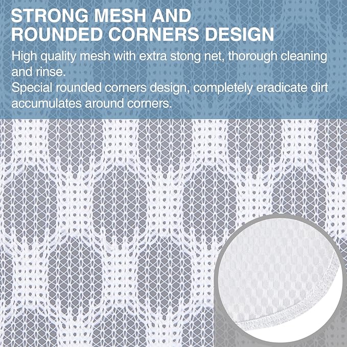 3 pcs Durable Honeycomb Mesh Laundry Bags for Delicates 3 Large (16" x 19")