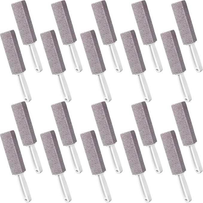20 Pack Pumice Toilet Bowl Cleaner Pumice Stone with Long Handle Toilet Stone Cleaning Block for Bath Grout Pool Kitchen Tubs Showers