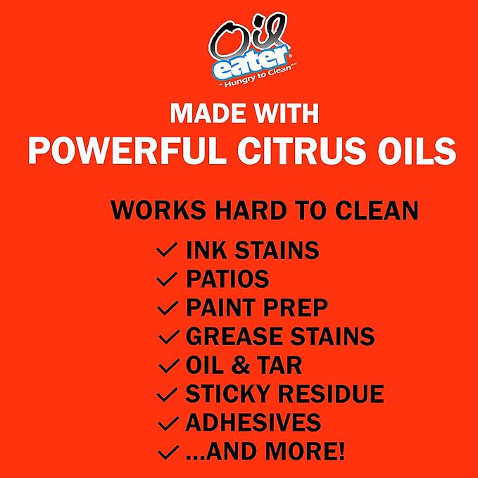 Orange Cleaner Degreaser, 1-Gallon Concentrate for Oil Removal, Grease Stains and Heavy Duty Automotive, Outdoor, Floor Cleaning, Grease & Gunk