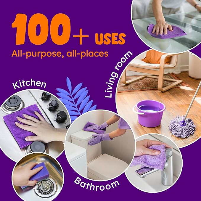 Originally Yellow Lavender Vinegar For Cleaning Purpose | USA Made All Purpose Cleaner | Use as a Floor, Glass, Kitchen, & Bathroom Cleaner | Plant Derived Vinegar half Gallon| 64 Oz