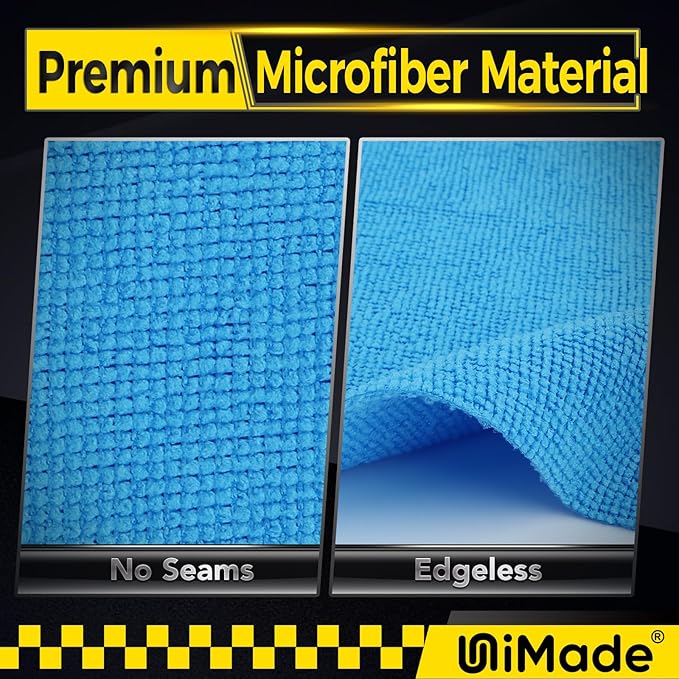 Shop Towels, 100 Pack Commercial Grade Work Rags Microfiber Towels for Cars Cleaning Rags Bulk Detailing Cloth for Automotive Bar Mechanic Restaurant Garage Housekeeping, 11.5"x 11.5", Blue