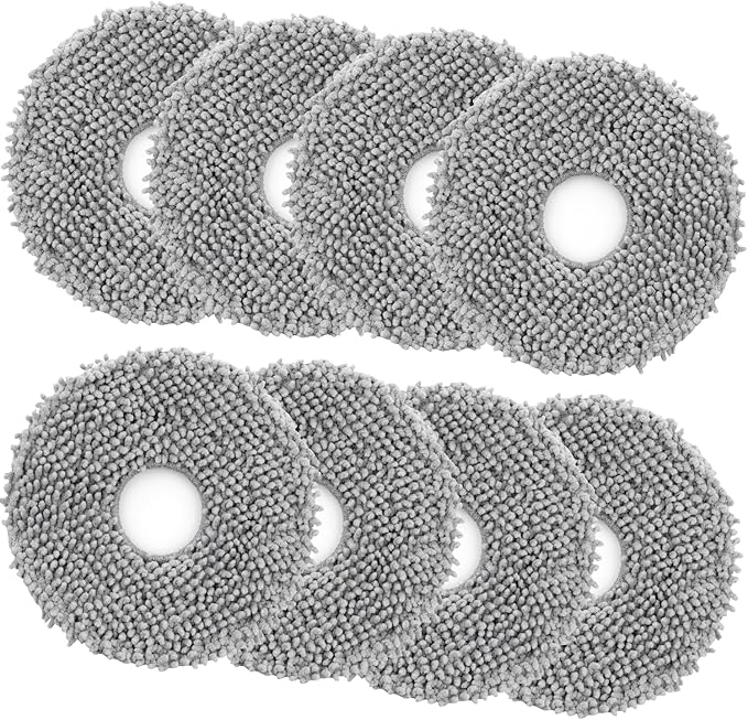 8Pack Microfiber Mop Cloth Pad Set for Q Revo, Qrevo MaxV, Qrevo S, Qrevo Pro, Qrevo Slim,Qrevo Curv,Qrevo S5V,Qrevo Edge S5A,Qrevo Master,Saros 10R,QV35A,QV 35S Roborock Robot Vacuum Mop Accessories