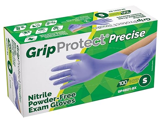GripProtect Precise Nitrile Exam Gloves | 4 Mil | Chemo-Rated | (Small, 100)