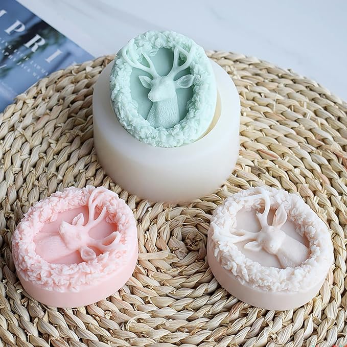 Deer Candle Mold Elk Candle Silicone Wave Spiral Candle Mold - Silicone Resin Casting Molds for Candle & Resin & Soap Craft Supplies