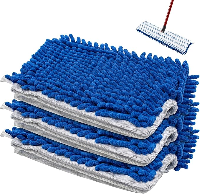 3 Pack Mop Heads Replacements for Ocedar Dual-Action Flip Mop, Spin Mop Replace Heads with Microfiber&Chenille Mop Refills Double Sided for All Floor Dry/Wet Use,Machine Washable,Reusable Mop Pads