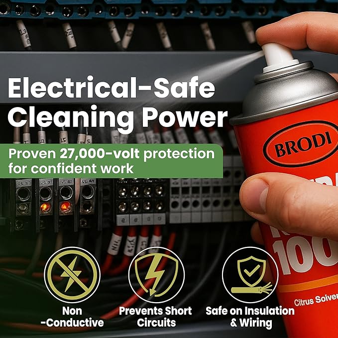 Natural-100% Orange Degreaser Cleaner, Industrial-Strength, Instantly Removes Grease, Oil & Adhesive, 27Kv Electrical-safe, Trusted on Metal, Engines, Motors, Tools, Concrete & More