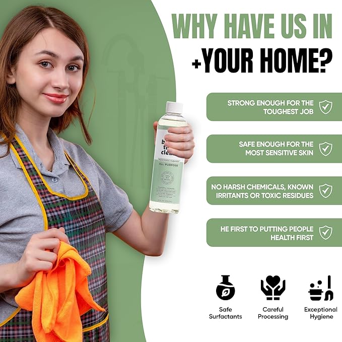 Unscented All Purpose Cleaner Concentrate - Plant-Based, Non-Toxic, Multi-Surface, Fragrance Free Cleaning Products - Pet Safe Cleaner - 8oz Makes 4 Bottles