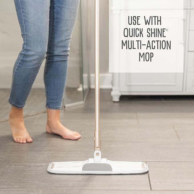 Quick Shine Hardwood Floor Luster-Polish 64oz-4pk | Plant-Derived w/Carnauba | Safer Choice, No PFAS, pH Neutral | Ready to Use Formula w/Anti-Slip Technology | Simply Squirt & Spread | Made in USA