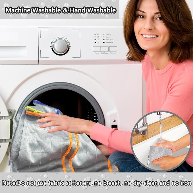 XANGNIER Microfiber Glass Cleaning Cloths,3 Pack Streak Free Miracle Cleaning Cloth,Reusable Lint Free Cleaner Towels for Kitchen,Windows,Mirror,Glasses,Car Windshields,Stainless Steel,11.8"×11.8"