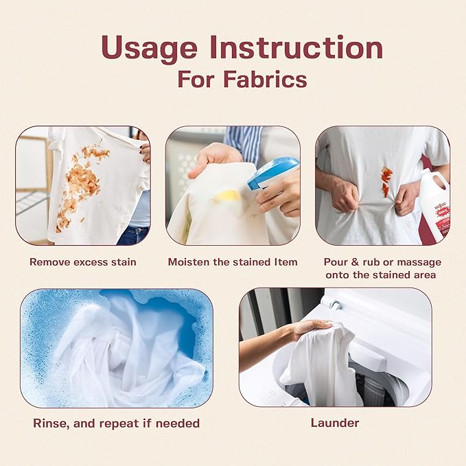 Stain Remover, Effectively Eliminates Stains from Wine, Berries & Blood on Fabrics, Carpets, Upholstery & Jewelry, Dye-Free, Bleach-Free, Made in USA, 2 fl. oz. (6 Pack) with a Flip-Top Cap