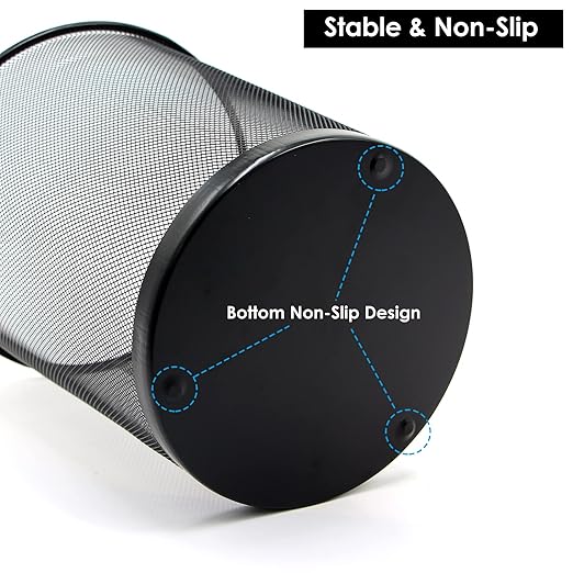 Black Mesh Trash Cans, 20 Pack 6 Gal Mesh Office Trash Can, Round Open Metal Wire Wastebaskets, Waste Basket Trash Can for Near Desk,Recycling Garbage Container Bin for Office,Home,School