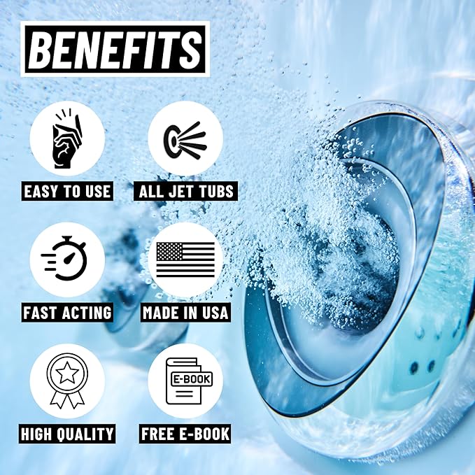 Jetted Tub Cleaner For Bathtub Jets - Fast Acting, For The Jets And The Tubes, Best Spa Cleaner Chemical For Whirlpool & Jacuzzi Tubs, Pro Grade Heavy Duty, Made In USA, 1 Gallon
