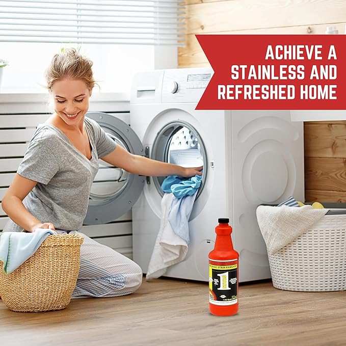 Pro's Choice Stain 1, Effective & Incredible Spot Remover for Fabric, Organic Stain Remover Laundry Cleaner, Grease & Spot Cleaner for Clothes, Use as Stain Treater Spray for Carpet & Couch, 1 Quart