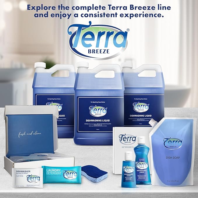 Dish Soap Refill Bag | Non-Toxic, Gentle on Skin | Eco-Friendly Dishwashing Solution for Home Kitchens, Restaurants, and Vacation Rentals | 1 Liter Refill For Small Dispensers