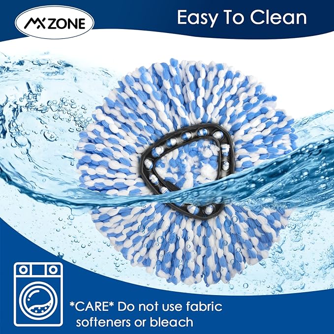 Spin Mop Replace Head for O Ceda Spinning EasyWring Rinse Clean Mop Refill, Mop Head Replacement fit 2 Tank System Mop Bucket, Microfiber, 2 Packs