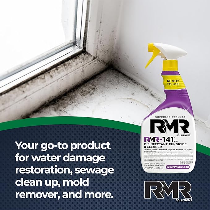 RMR-141 EPA Registered Mold and Mildew Killer, Eliminates Odors, Removes Mold, Mildew, Bacteria, and Viruses, 32-Ounce Bottle