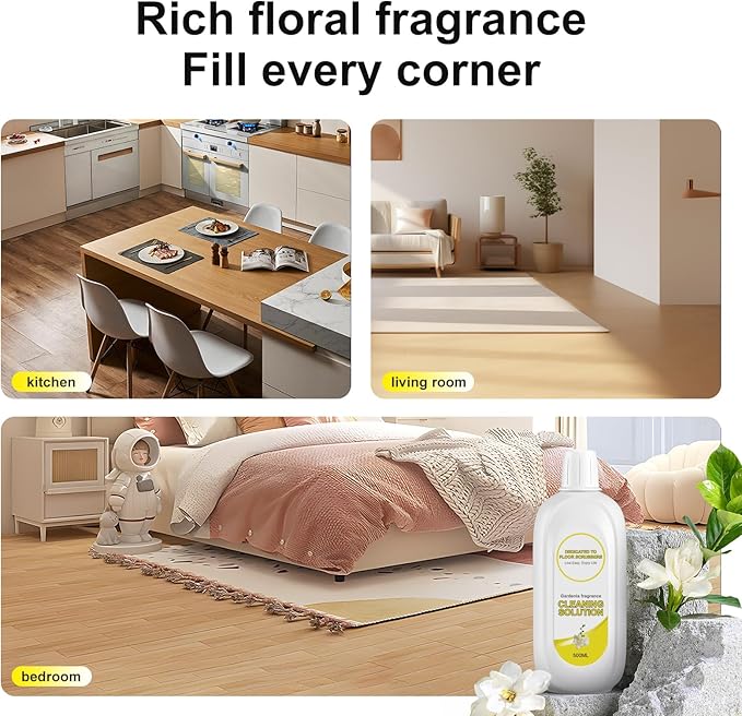 Floor Cleaning Solution Compatible With Tineco, Deep Cleans for Multiple Hard Floors, Suitable With All Robot Vacuums with Mopping and Cordless Wet/Dry Vacuum Mop (Gardenia 2 Bottle)