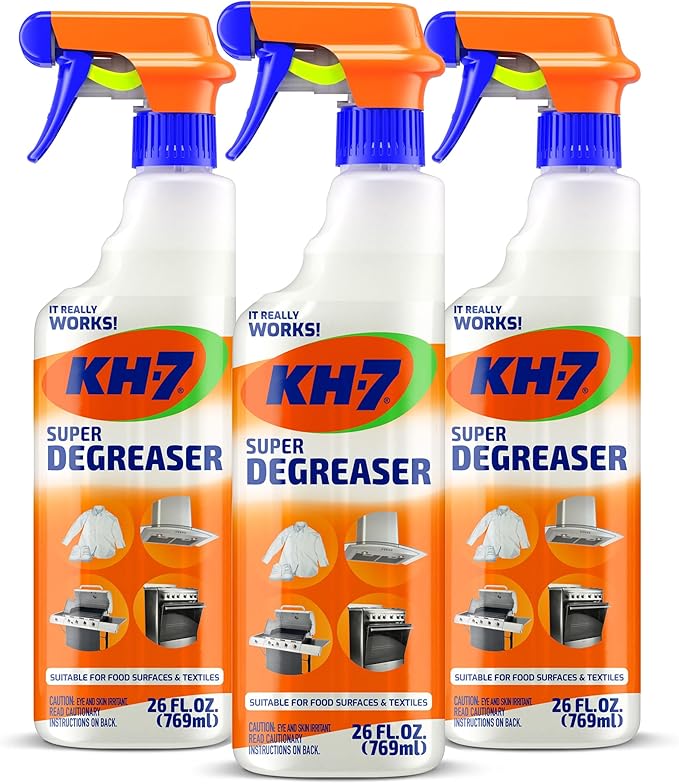 KH-7 Super Degreaser Multipurpose Cleaning Spray: The Heavy Duty All Purpose Cleaner for Your Home, Kitchen, Garage, Car & Laundry | Total Cleaner & Powerful Grease Remover, 26 oz (3 Pack)