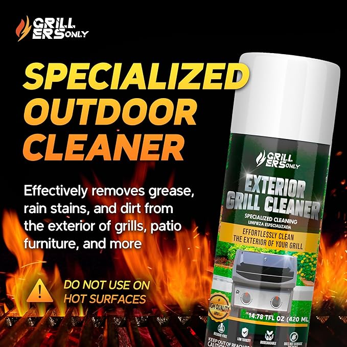 2-Pack Exterior Grill & Outdoor Cleaner Spray 14.8 fl oz | Multi-Surface Degreaser for Grills Griddles & Patio Furniture