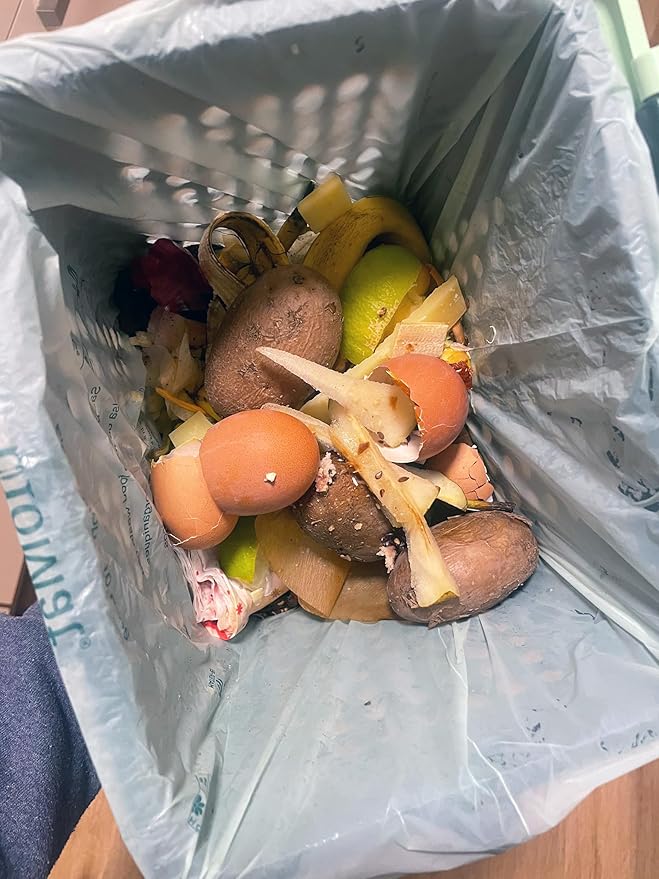 bioMat 2.6 Gallon Compostable Trash Bags, 125 Count, Compost Bags for Countertop Bins, BPI ASTM D6400 and CMA Certified Small Trash Bags