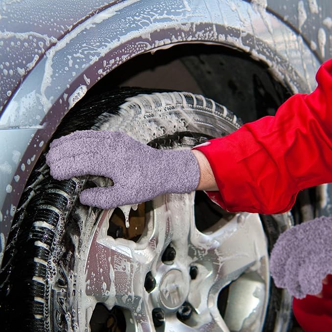 Patelai 3 Pairs Microfiber Plant Dusting Gloves Leaf Cleaning Gloves for Indoor Plants, Blinds, Furniture, House(Small,Pink, Nude, Light Purple)