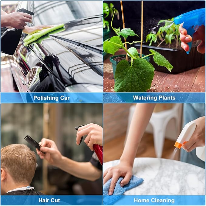 PATIKIL 750ml/24oz Plastic Spray Bottles, 4pcs Adjustable Nozzle Leak Proof Empty Water Mist Stream Sprayer for Cleaning Solutions Plants Hair, White