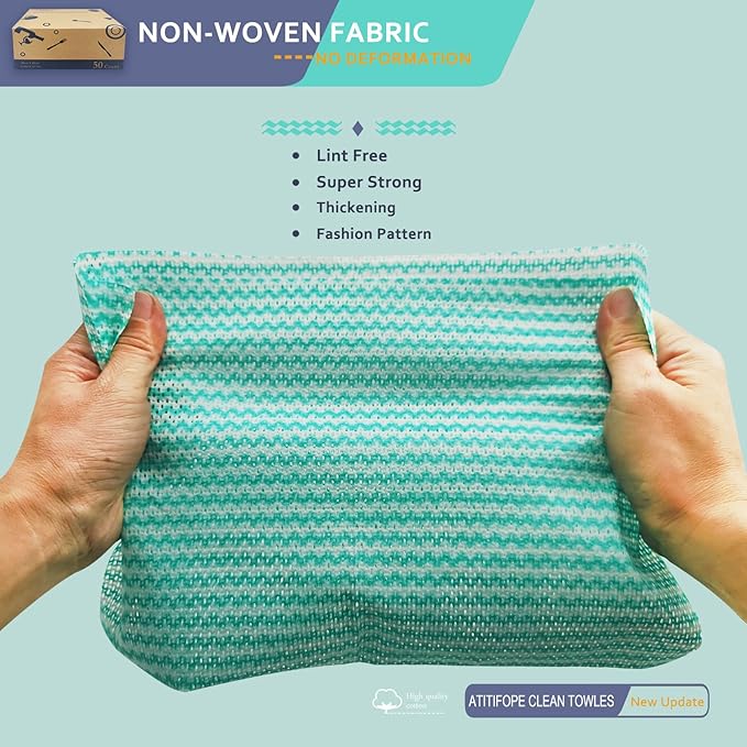 Heavy Duty Reusable Cleaning Cloths 100 Count Food Service Wipes Dishcloths Multi-use Towels(2Boxes)