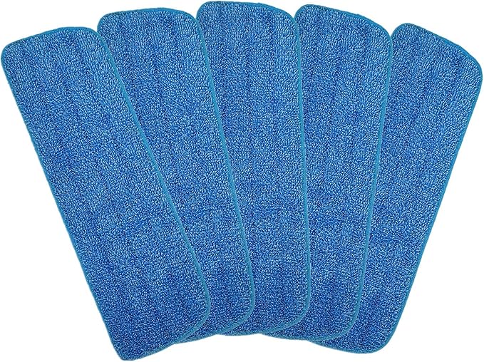 Microfiber Spray Mop Replacement Heads for Wet/Dry Mops Floor Cleaning Pads Compatible with Bona Floor Care System (5 Pack )