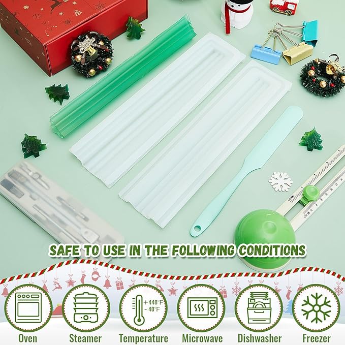 Tessco Heart Shaped Long Tube Silicone Mold Heart Shape Soap Embed Molds Column Making Supplies with Spatula 3 Pcs Binder Clips for Soap Chocolate Candy Cake