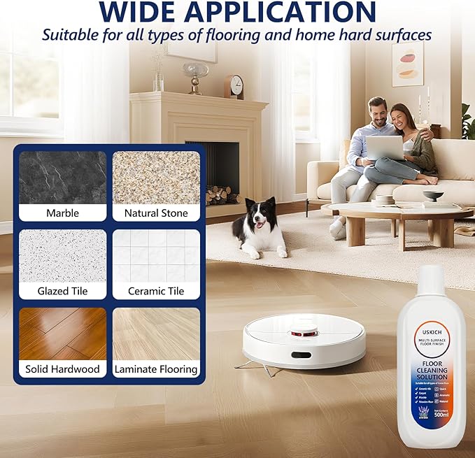 2 Pack Floor Cleaning Solution,34 FL OZ Floor Cleaner for Mopping with Tineco,Deep Cleaning &Deodorizing for Roborock,Compatible with Saros Series,S8/S7Series,Q Revo/Q /iFLOOR Series Wet Dry Vacuum