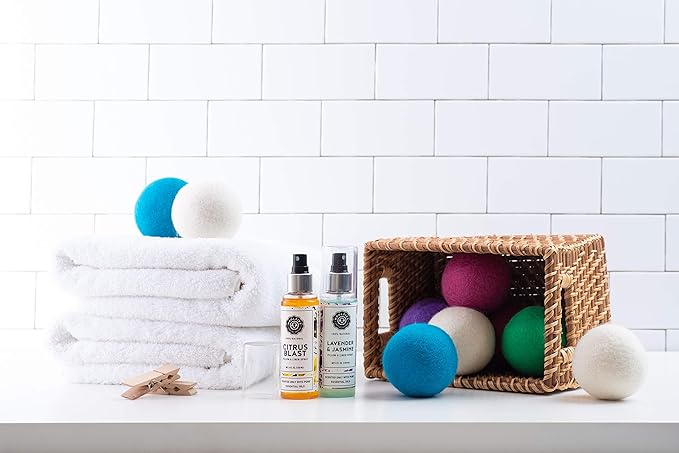 Woolzies Wool Dryer Balls Organic: Our Big Wool Spheres are The Best Fabric Softener | 6-Pack XL Dryer Balls for Laundry is Made with New Zealand Wool-Grey