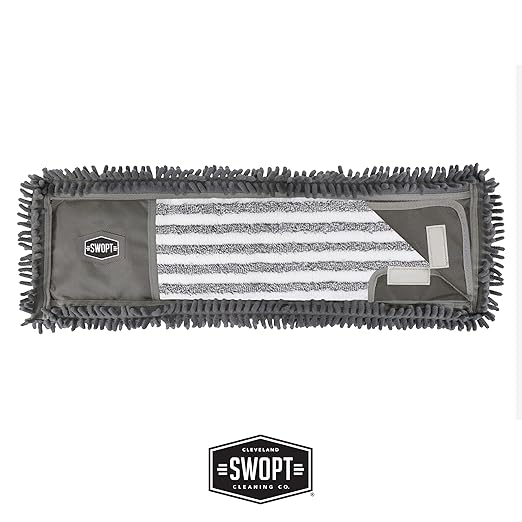 SWOPT 24” Microfiber Dust Mop Refill – Microfiber Cleaning Pads for Use on Wood, Laminate, Tile – Interchangeable with All SWOPT Cleaning Products for More Efficient Cleaning and Storage